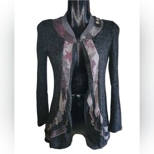 Terra Nostra Femme Vintage Y2K Dark Grey Cardigan S